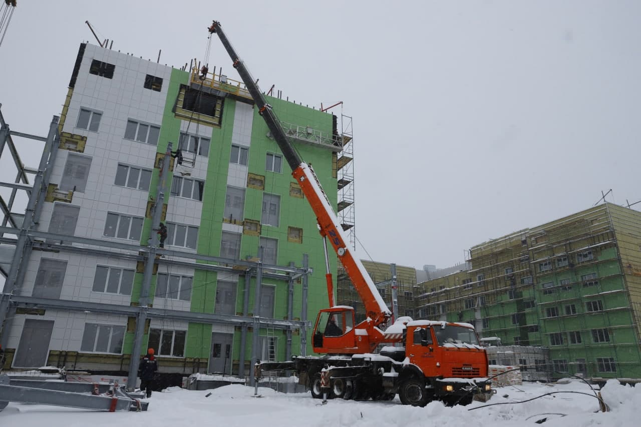 Губернатор Сергей Цивилев проверил ход строительства Новокузнецкой инфекционной больницы