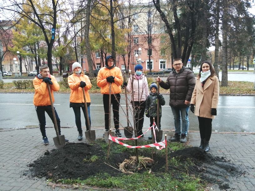 Зеленая дружина СГК приняла участие в посадке деревьев в городе Кемерово